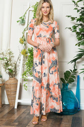 Celeste Paisley Print Short Sleeve Maxi Dress with Pockets OutfitFlow